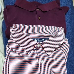 Jos. A. Bank Reserve Maroon Shirt & Donald ROSS striped Golf Shirt
